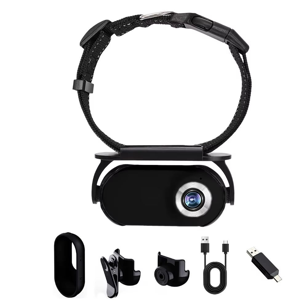 Cat Collar Camera for Pet Cameras & Monitors with Wide Angle Lens Mini Portable Stable Sport Action Body Camera with Video R7J8