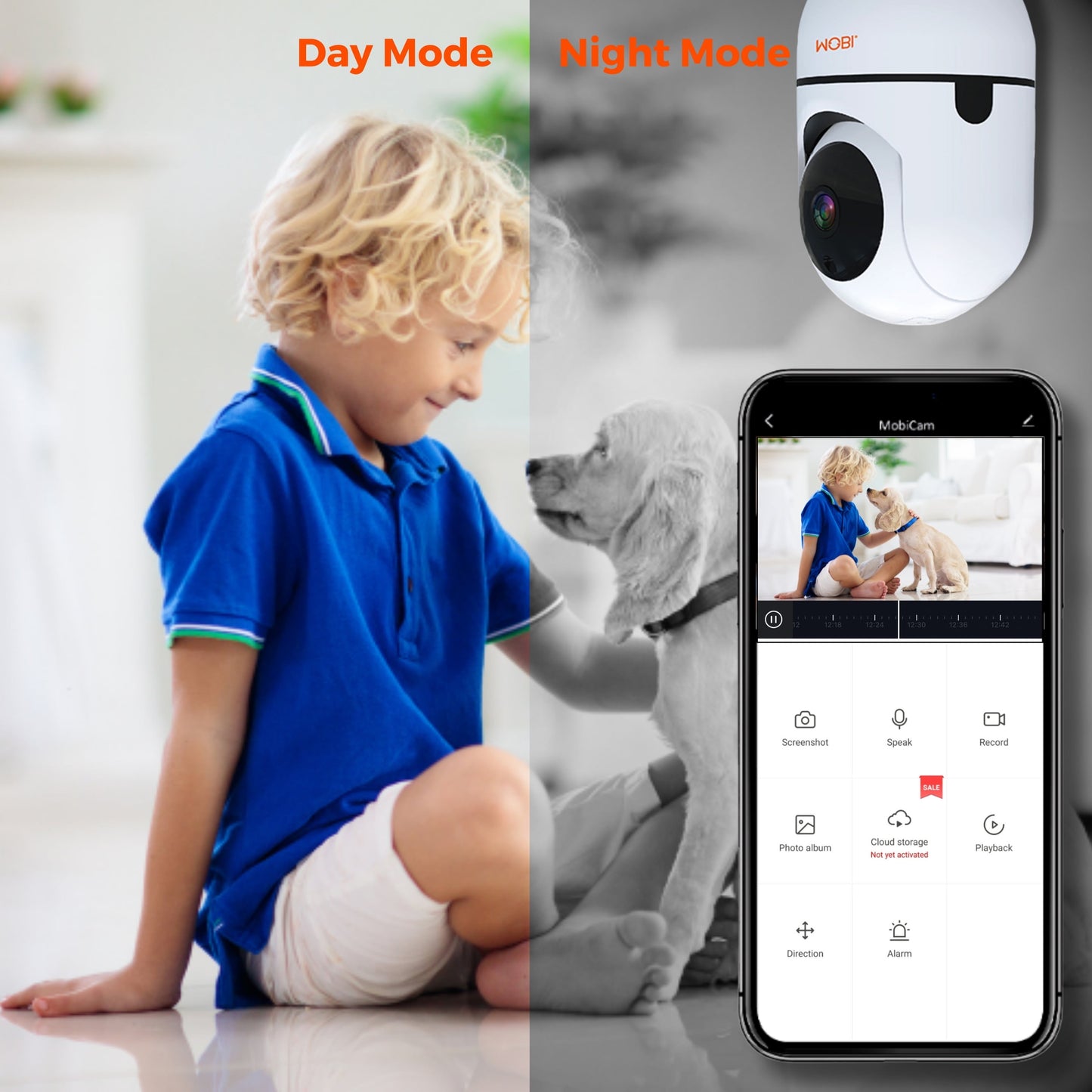 cam HDX Smart Wi-Fi Pet/ Baby Monitor Camera with Motion Detection, Night Vision, & Two-Way Audio