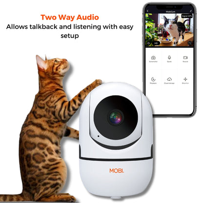 cam HDX Smart Wi-Fi Pet/ Baby Monitor Camera with Motion Detection, Night Vision, & Two-Way Audio