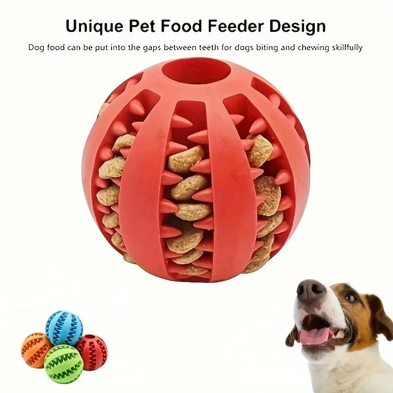 Dog Toy Ball, Nontoxic Bite Resistant Toy Ball for Pet Dogs Puppy Cat, Dog Pet Food Treat Feeder Chew Tooth Cleaning Ball