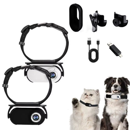 Cat Collar Camera for Pet Cameras & Monitors with Wide Angle Lens Mini Portable Stable Sport Action Body Camera with Video R7J8