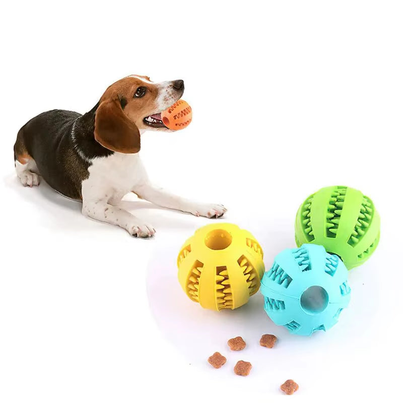 Dog Toy Ball, Nontoxic Bite Resistant Toy Ball for Pet Dogs Puppy Cat, Dog Pet Food Treat Feeder Chew Tooth Cleaning Ball