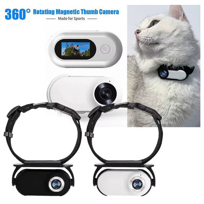 Cat Collar Camera for Pet Cameras & Monitors with Wide Angle Lens Mini Portable Stable Sport Action Body Camera with Video R7J8